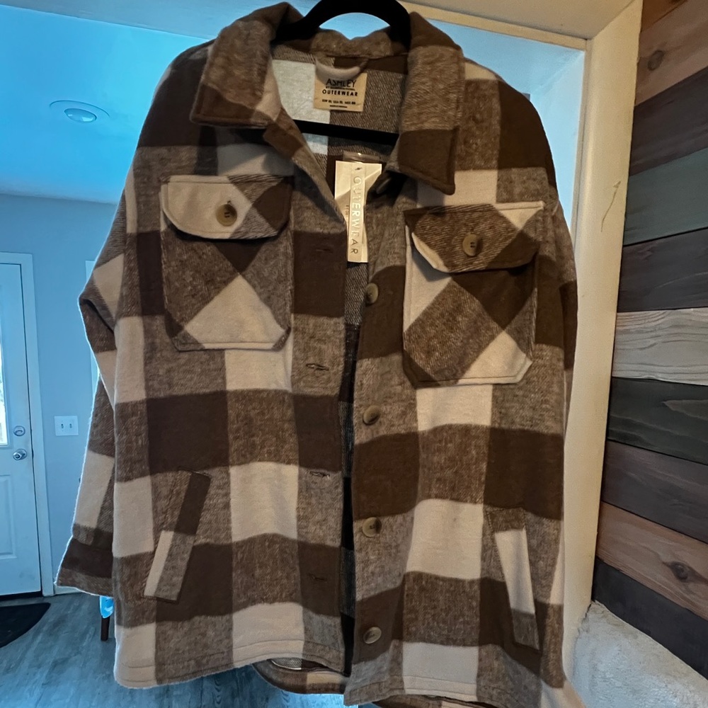 ASHLEY by 26 Tan and brown “Shacket”